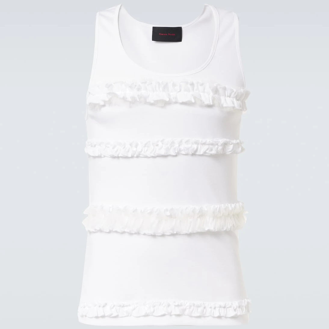 Simone Rocha - Ruffled cotton jersey tank top