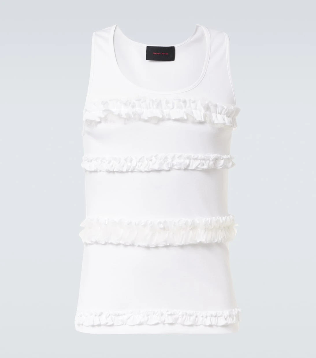 Simone Rocha - Ruffled cotton jersey tank top