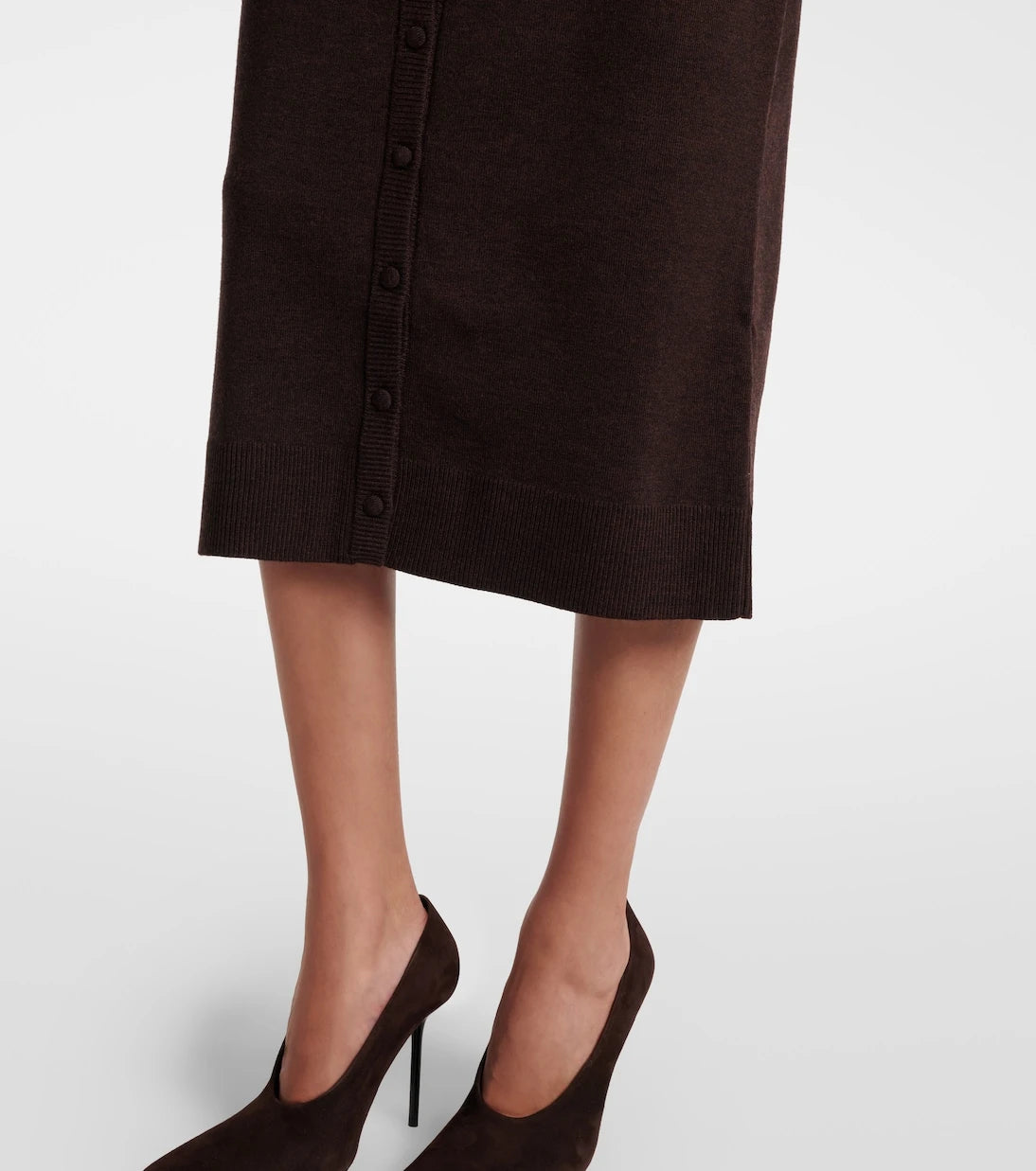 Victoria Beckham - Knitted wool-blend midi skirt