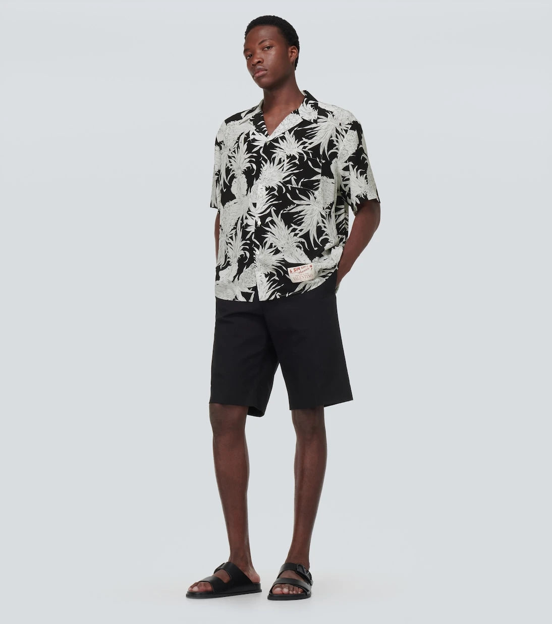 Valentino - Printed silk bowling shirt