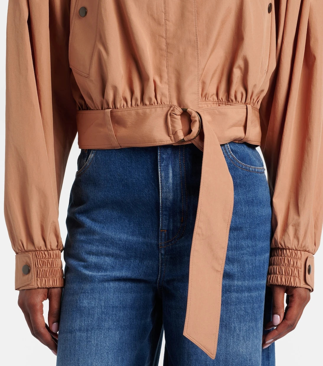 Chloé - Gathered belted cotton poplin jacket