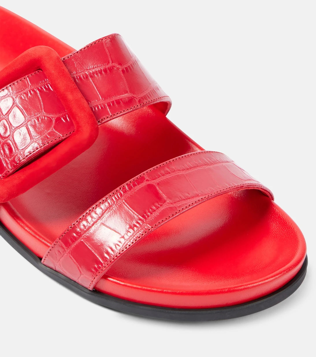 Manolo Blahnik - Mayfu croc-effect leather sandals