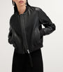 Black Leather Orten Bomber Jacket