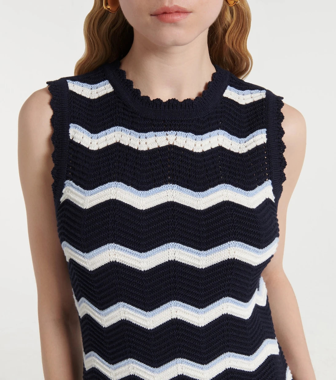 Veronica Beard - Templeton chevron cotton-blend minidress