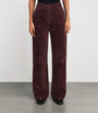 Arma Burgundy Sole Suede Straight Trousers
