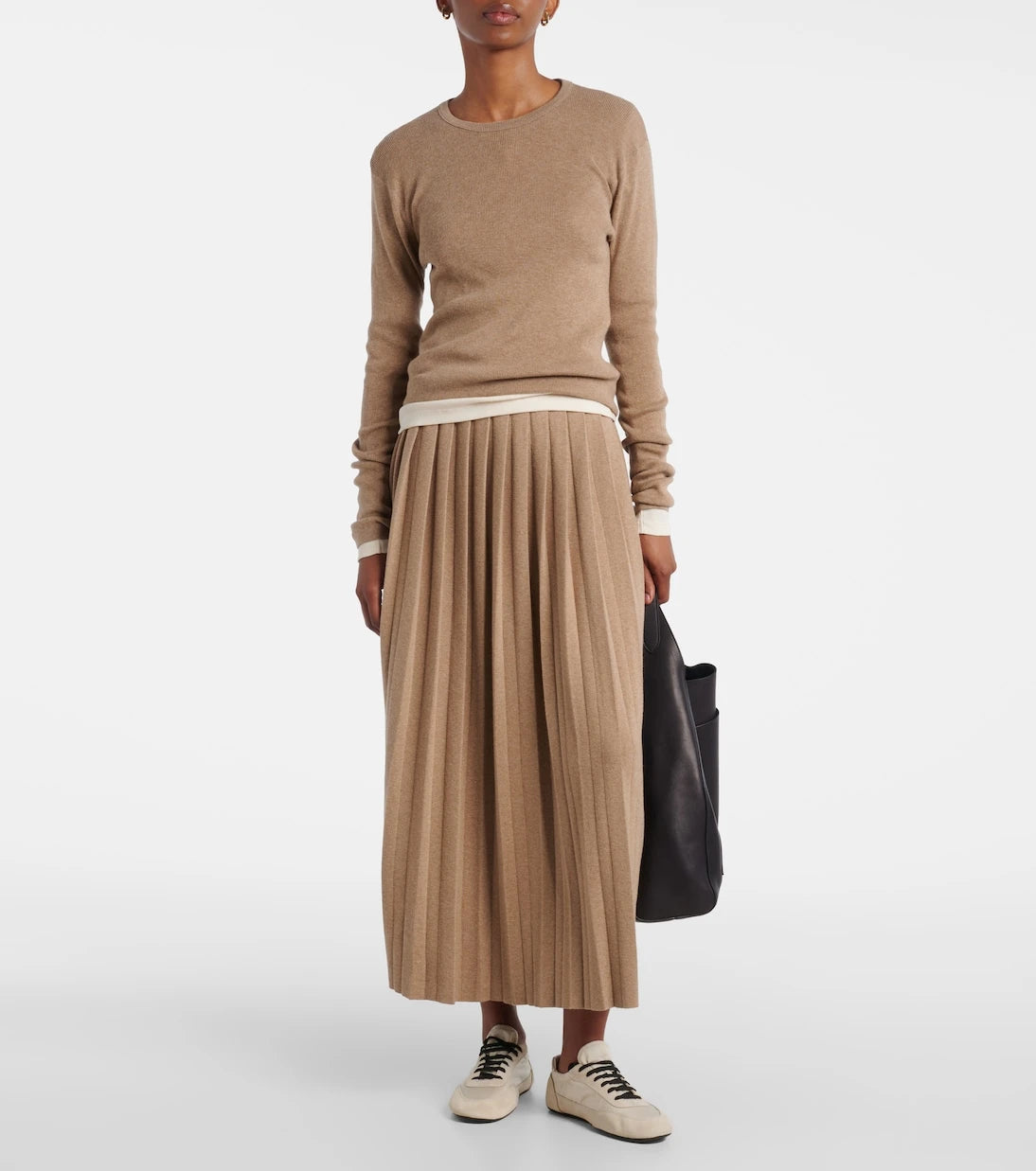 Lisa Yang - Minda cotton and cashmere midi skirt