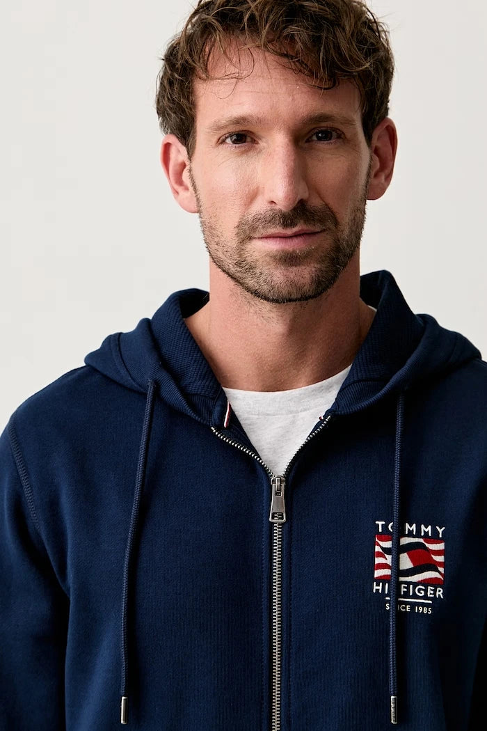 Tommy Hilfiger kapüşonlu erkek pamuklu sweatshirt