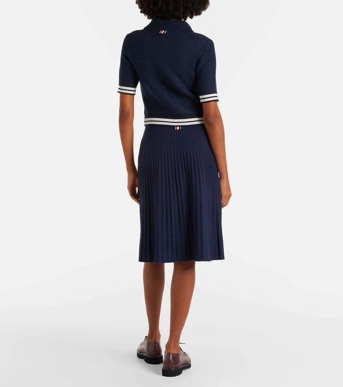 Thom Browne - Plissé wool-blend midi skirt