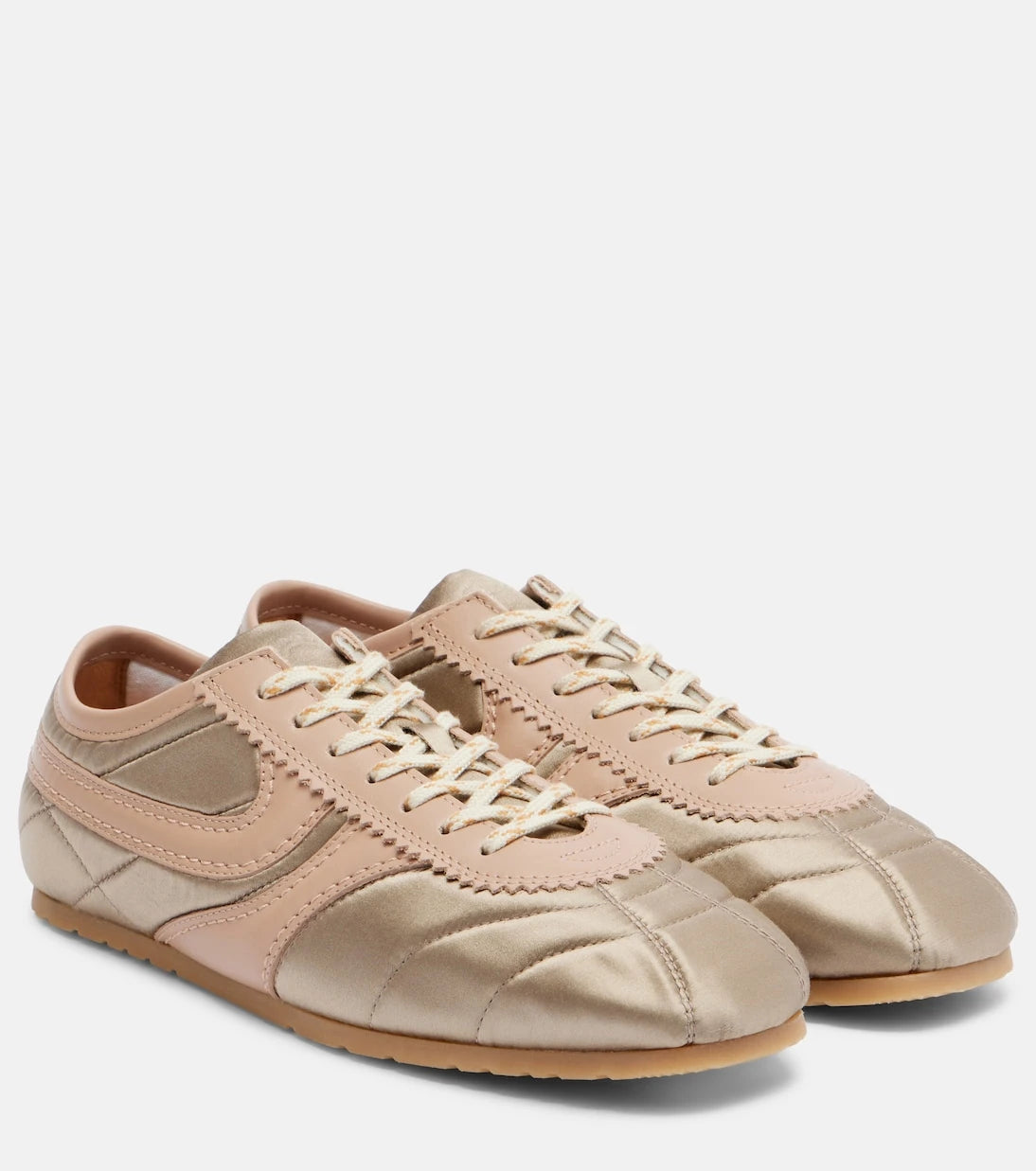 Dries Van Noten - Satin and leather sneakers