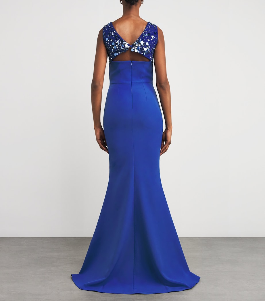 Safiyaa Blue Embellished Melina Gown