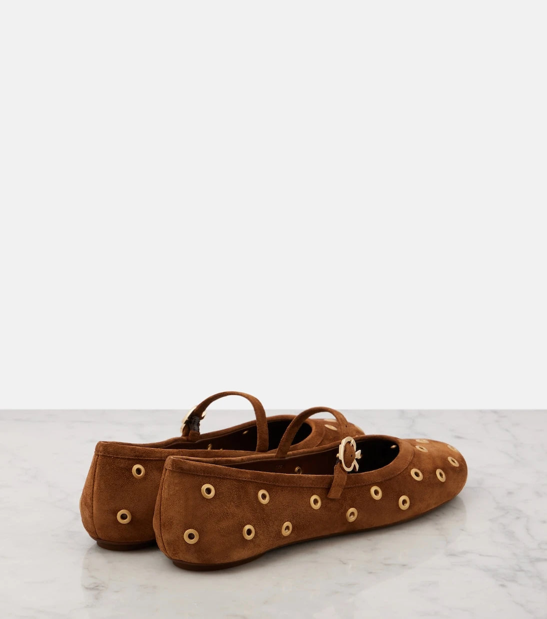 Gianvito Rossi - Studded suede Mary Jane flats