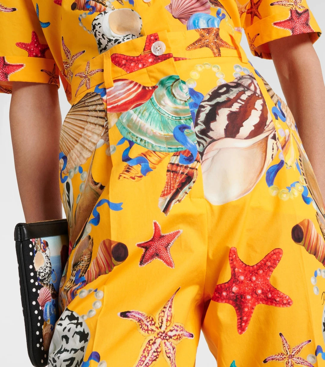 Dolce&Gabbana - Capri printed high-rise cotton tapered pants