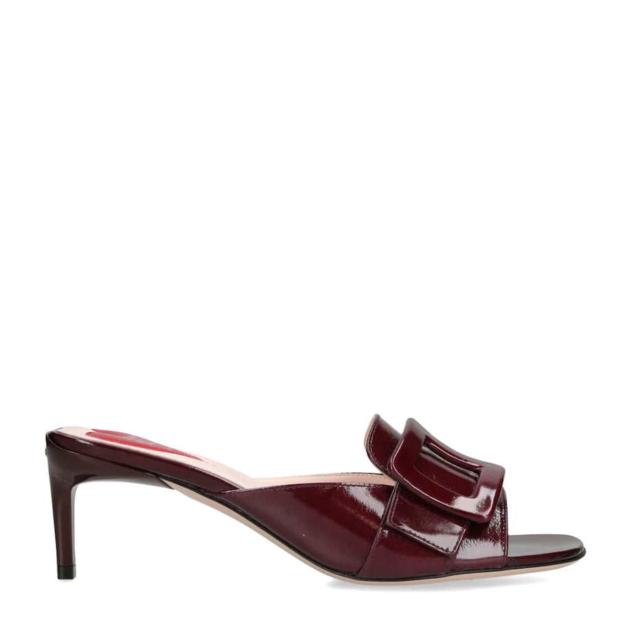 Roger Vivier Burgundy Patent Leather Viv’ Canard Mules 55