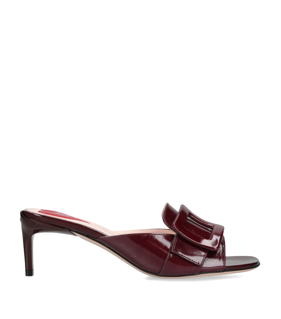 Roger Vivier Burgundy Patent Leather Viv’ Canard Mules 55