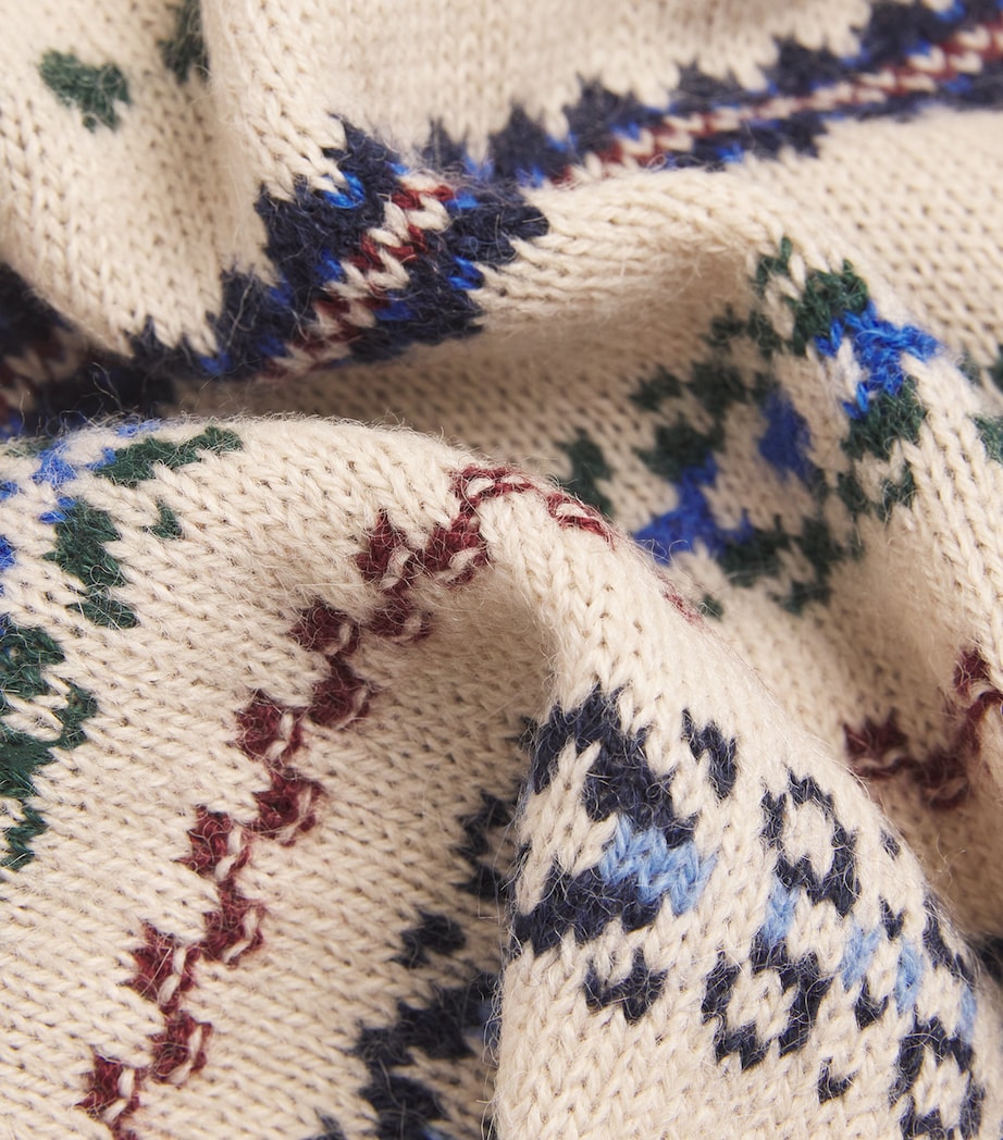 Weekend Max Mara White Wool-Alpaca-Blend Jacquard Sweater