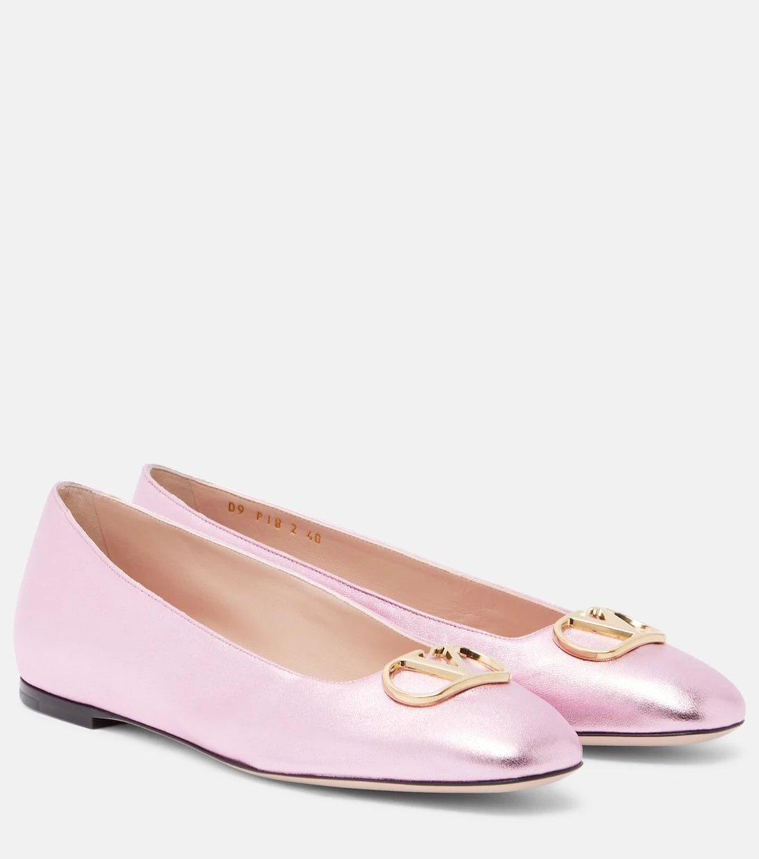 Valentino Garavani - VLogo metallic leather ballet flats