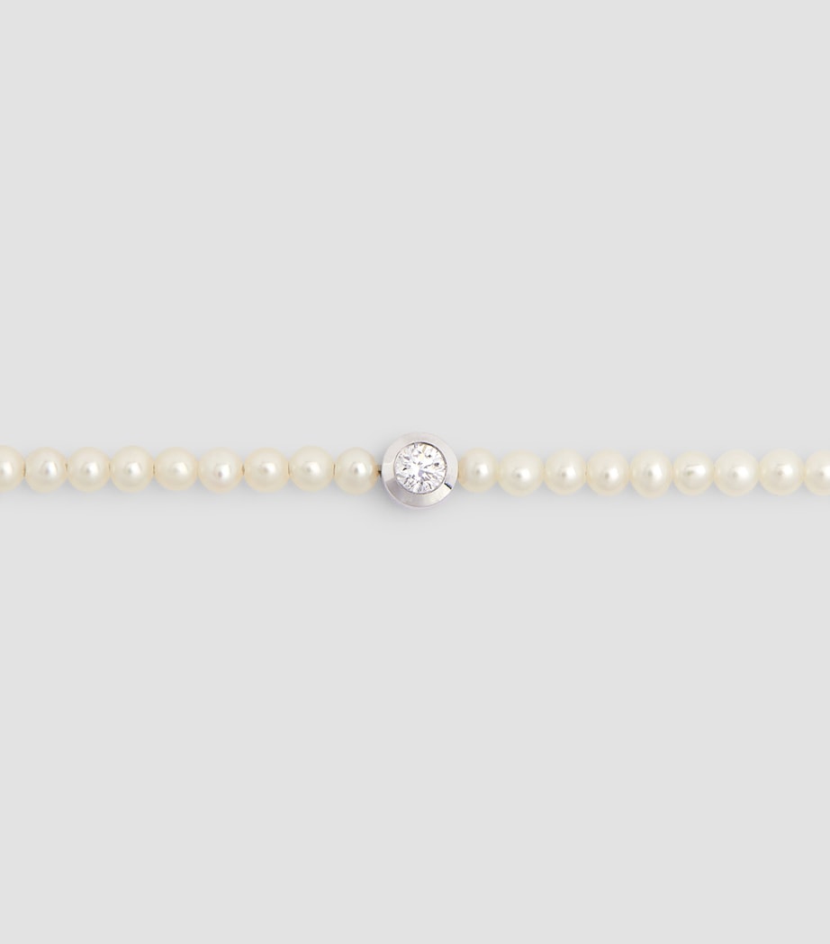 White Gold, Diamond and Pearl Bébé Pure Bracelet