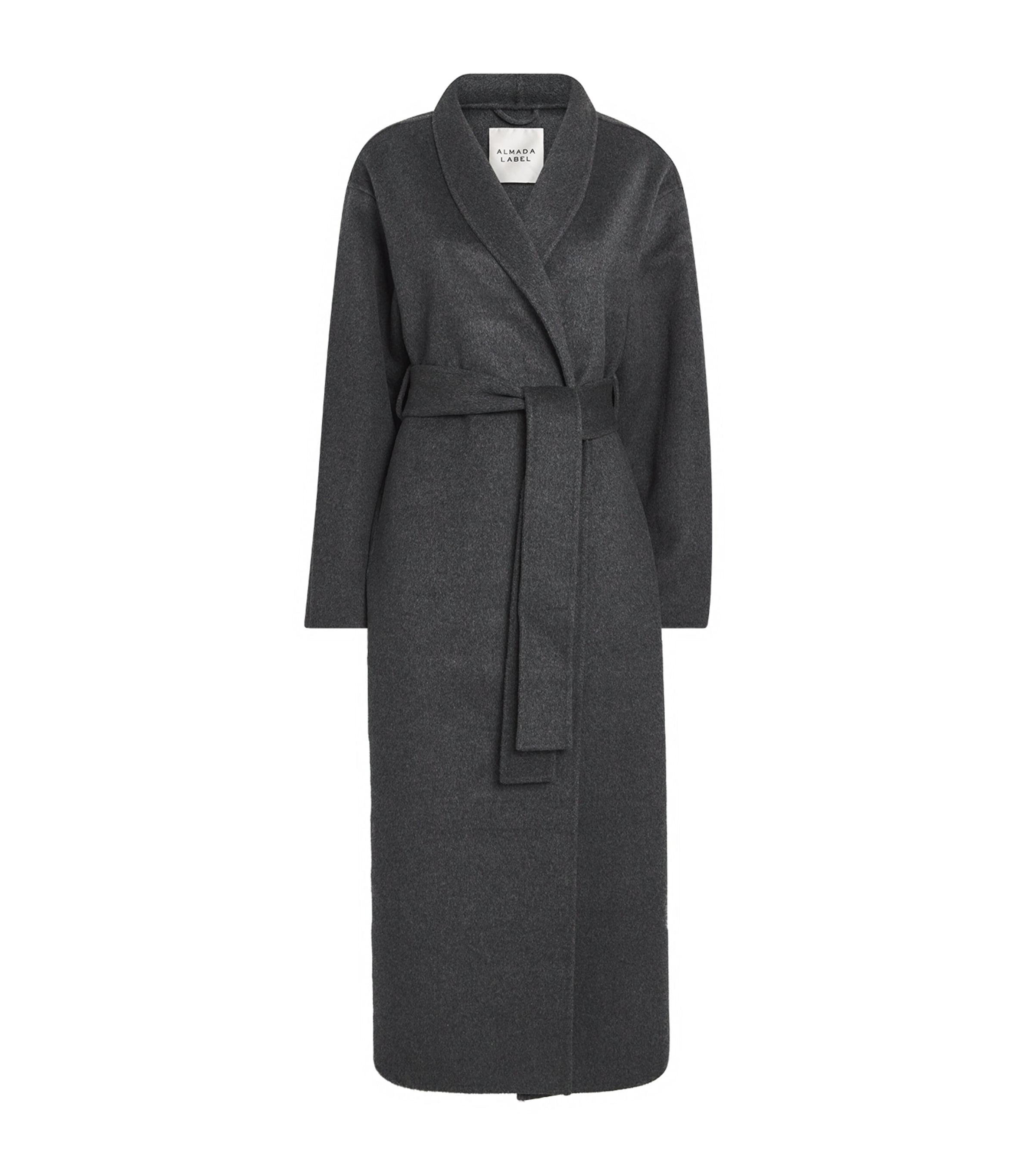 Almada Label Grey Wool-Cashmere Mara Wrap Coat