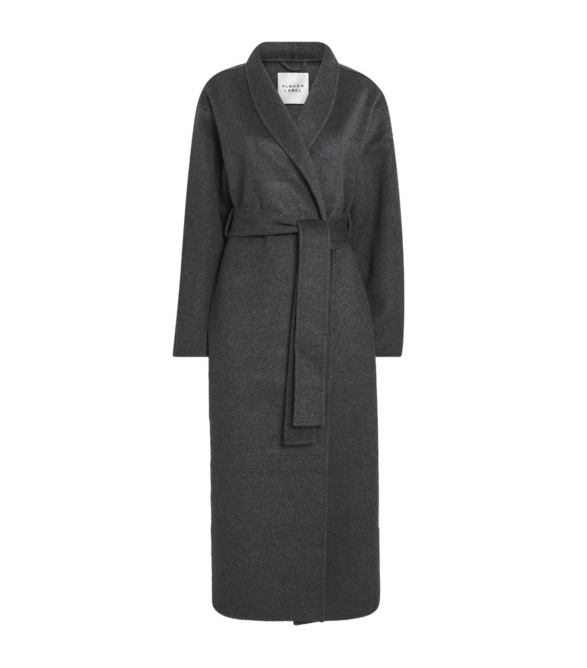 Almada Label Grey Wool-Cashmere Mara Wrap Coat