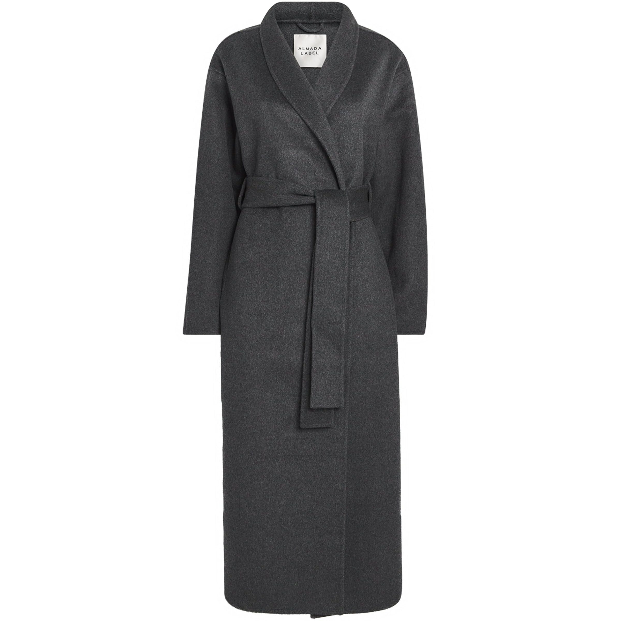 Almada Label Grey Wool-Cashmere Mara Wrap Coat