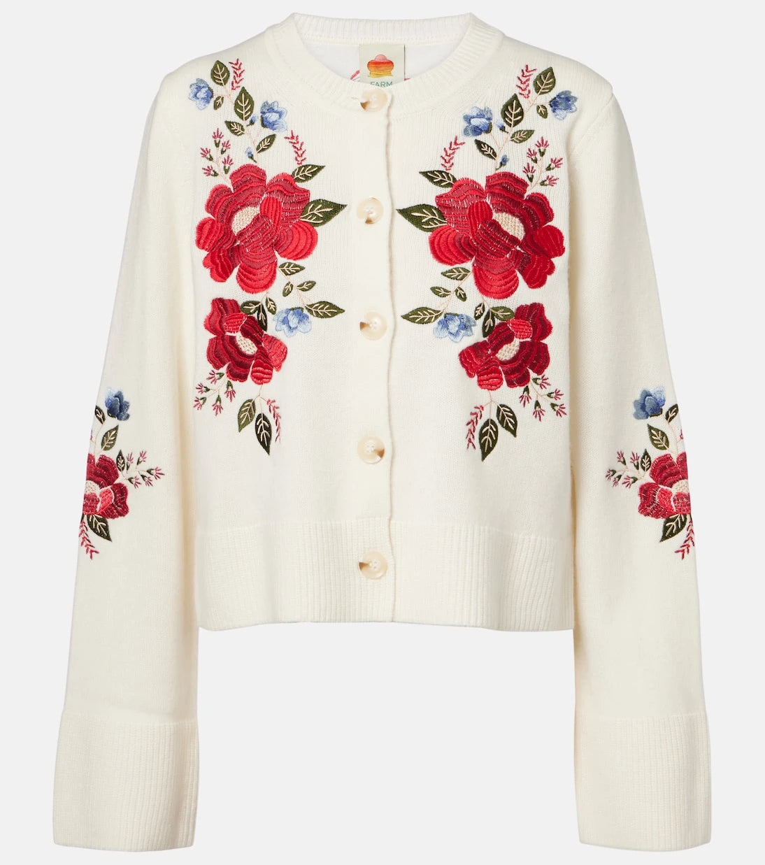 Farm Rio - Embroidered wool cardigan