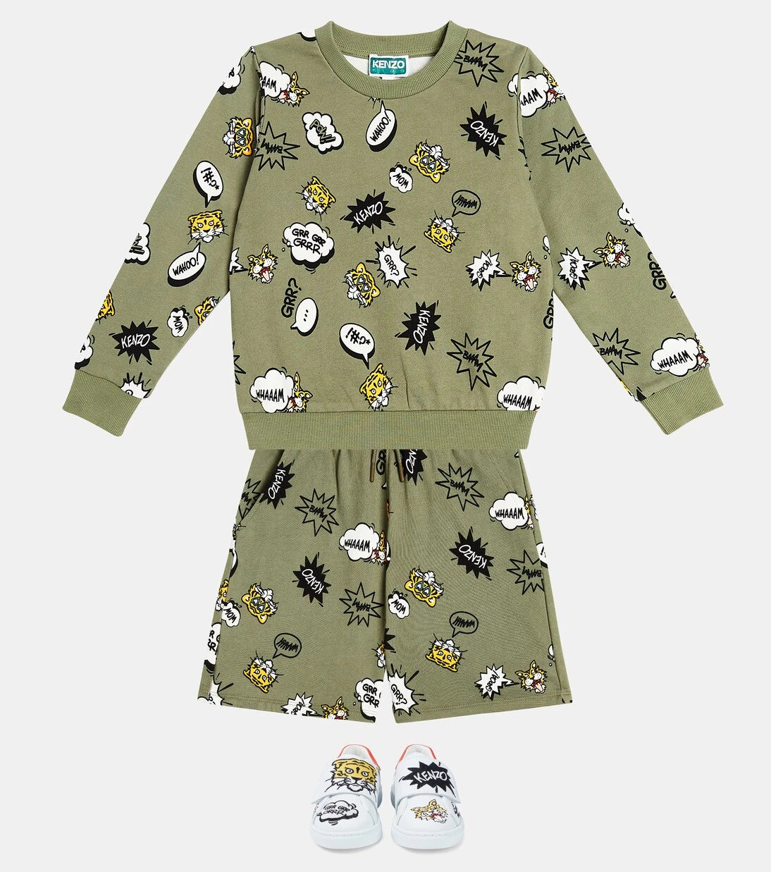 Kenzo Kids - كنزة رياضية من مزيج القطن المطبوع