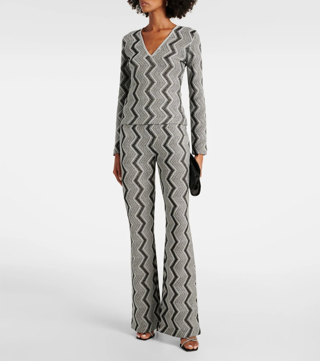 Missoni - سترة صوفية بنمط الزجزاج المعدني