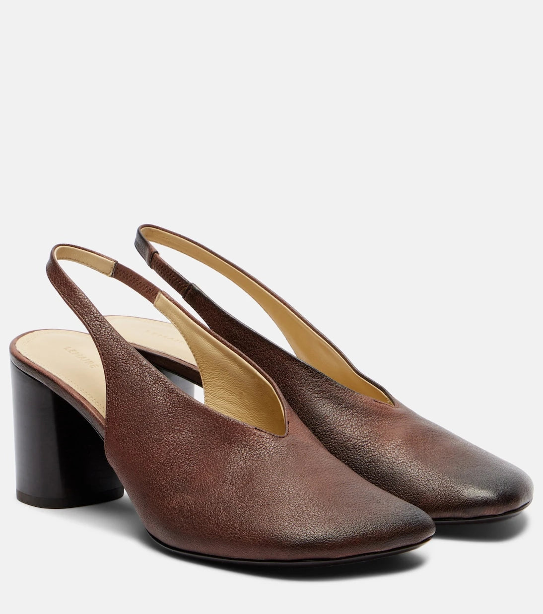 Lemaire - Glove leather slingback pumps