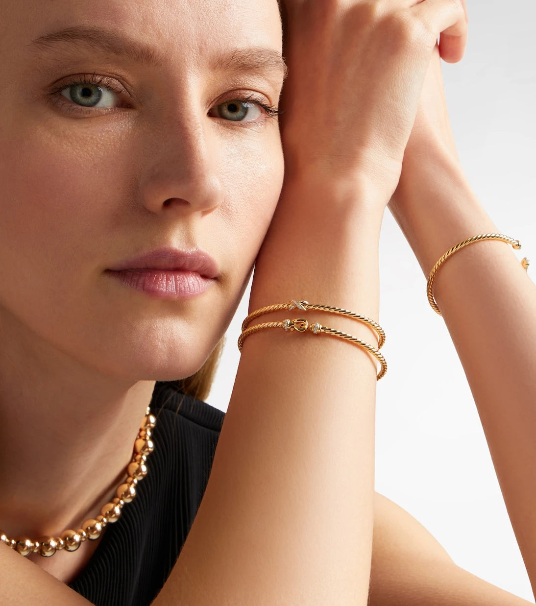 David Yurman - Cablespira® Flex X Micro 18kt gold bracelet with diamonds