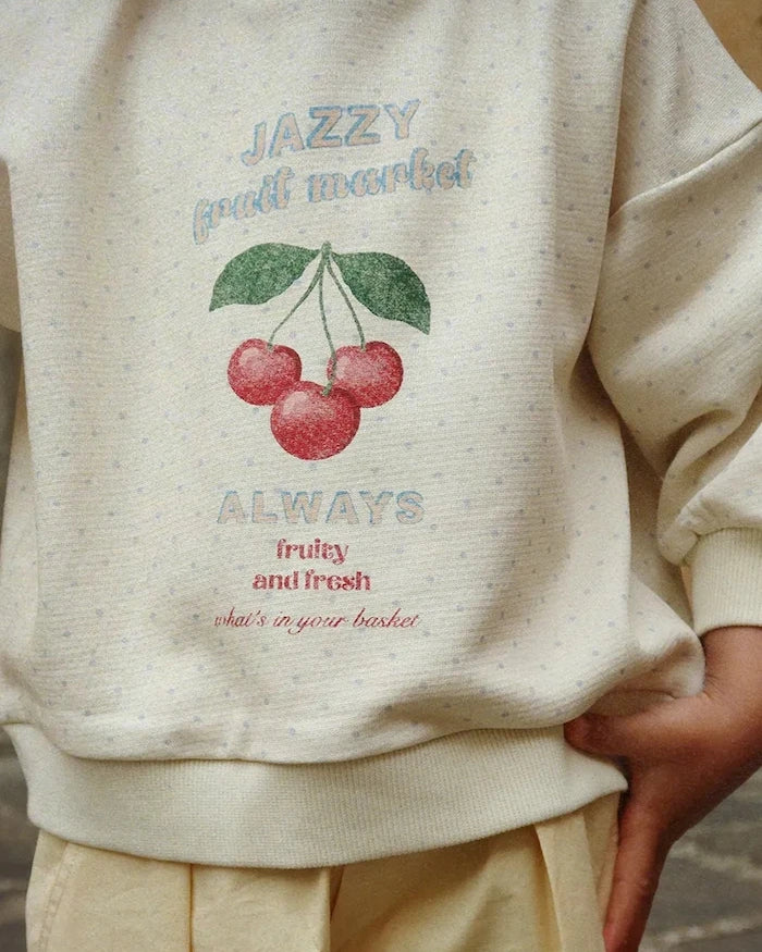 Çocuk pamuklu sweatshirt Konges Sløjd LOUPY LOU SWEAT SHIRT OCS