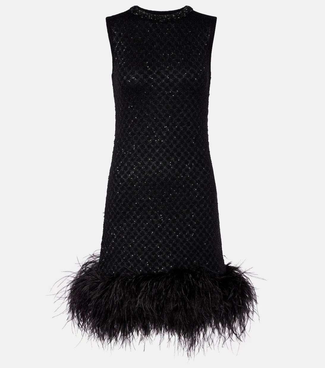 Max Mara - Novara feather-trimmed minidress