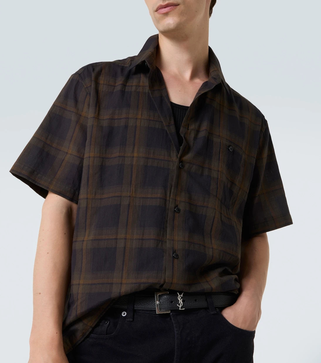 Saint Laurent - Tartan checked cotton voile shirt