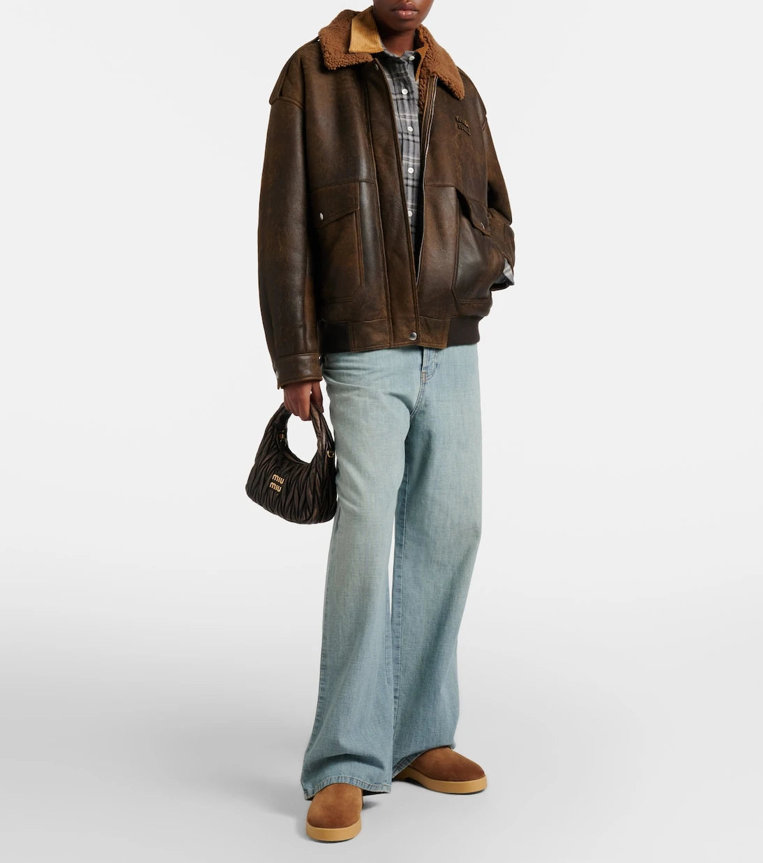 Miu Miu - Shearling-lined suede boots