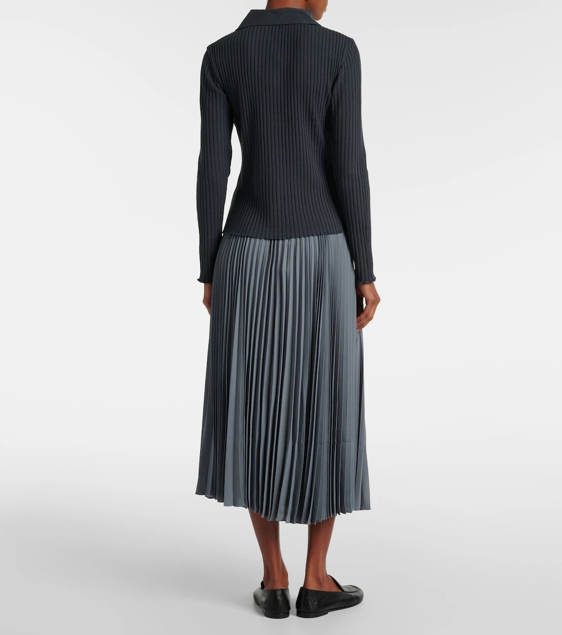 Vince - Ribbed-knit cotton-blend polo pullover