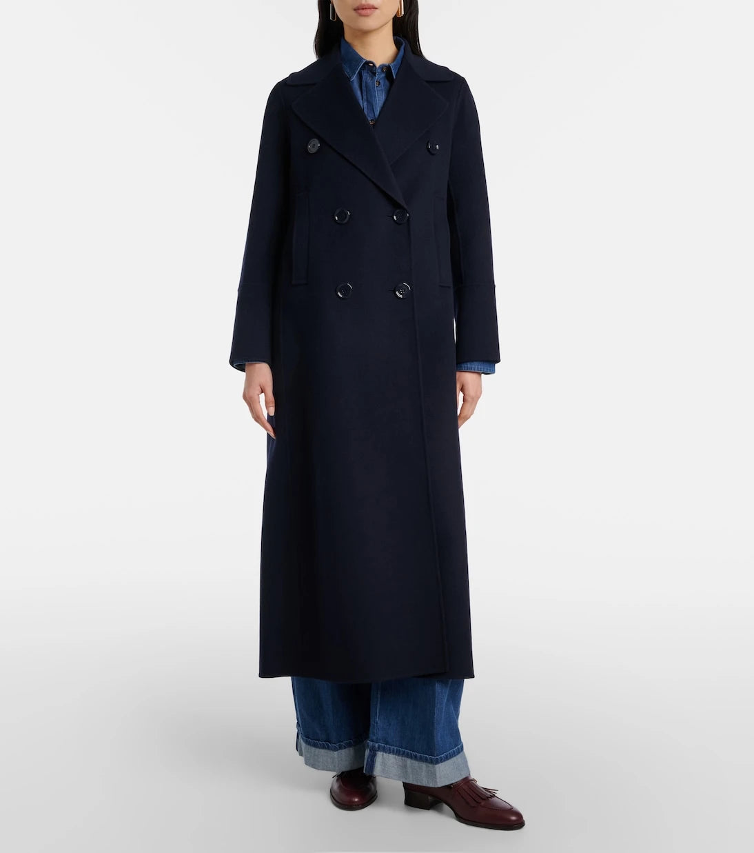 'S Max Mara - معطف Custodi من صوف الفيرجن بقصة صفين أزرار