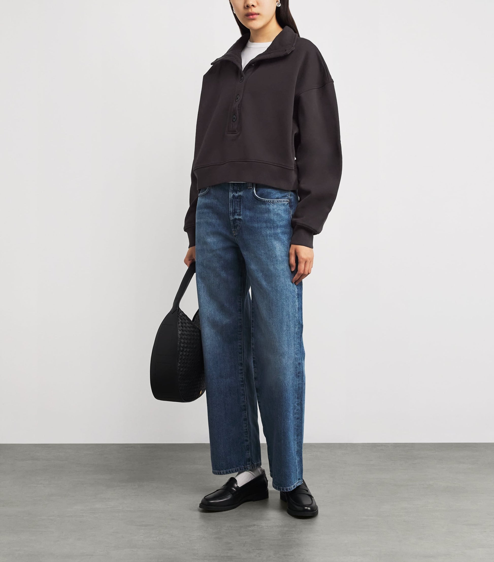 Citizens of Humanity Brown Cotton Funnel-Neck Mirelle Sweatshirt