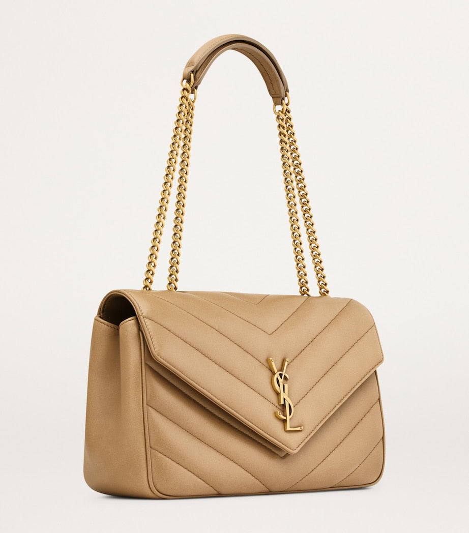 Saint Laurent Brown Medium Leather Loulou Shoulder Bag