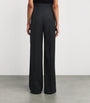 Black Wool Straight-Leg Trousers