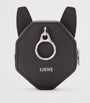 LOEWE Black Leather Futurist Cat Coin Purse