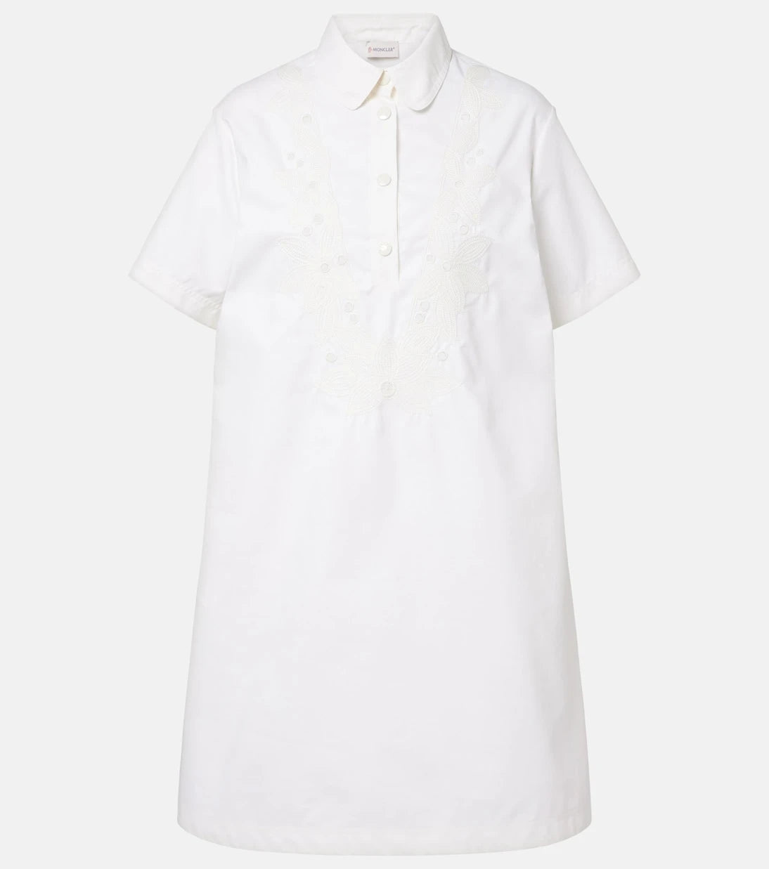 Moncler - Embroidered cotton-blend poplin midi dress