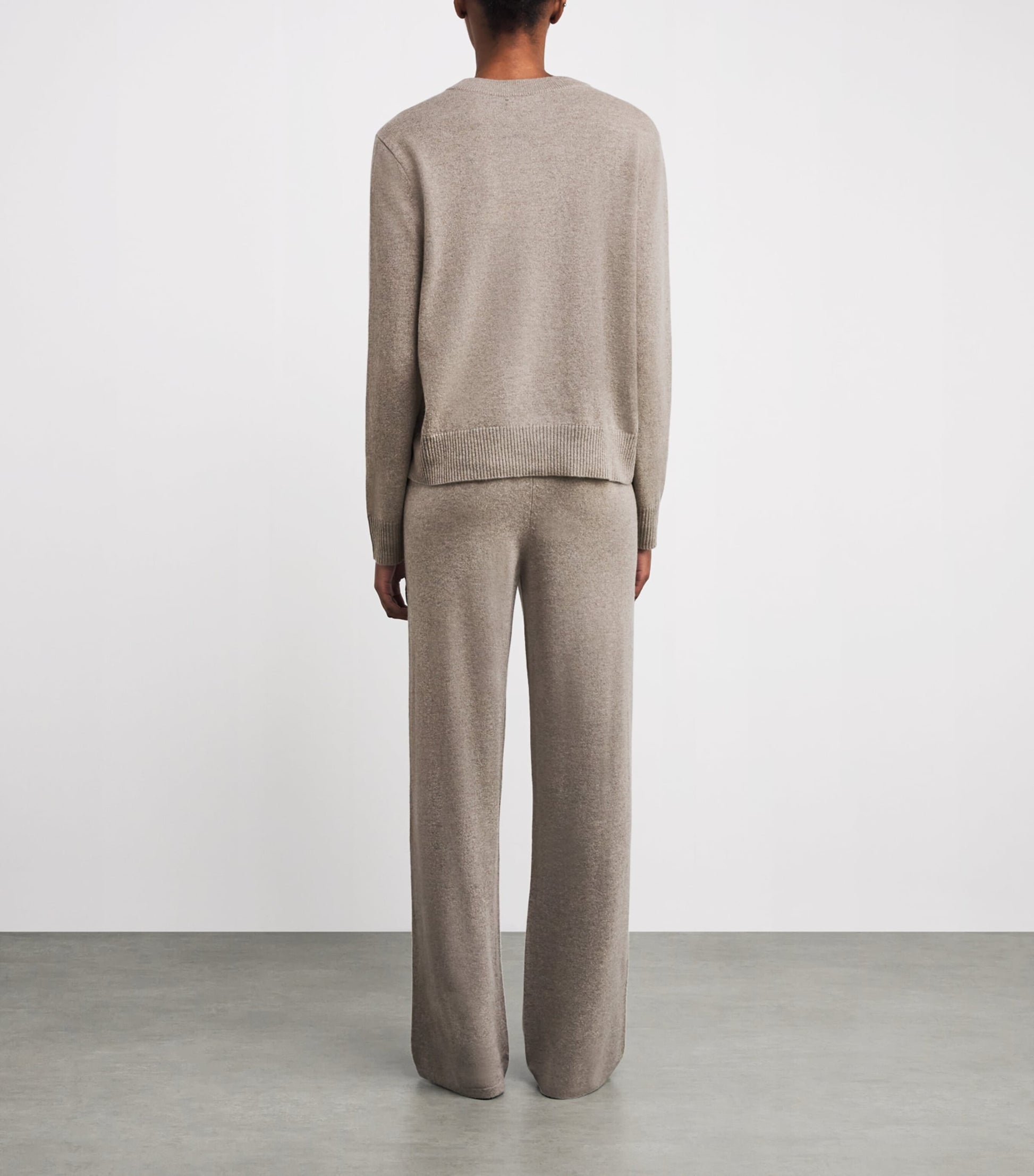 Soft Goat Beige Cashmere Sweater and Trouser Set