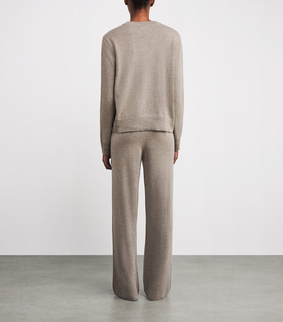 Soft Goat Beige Cashmere Sweater and Trouser Set