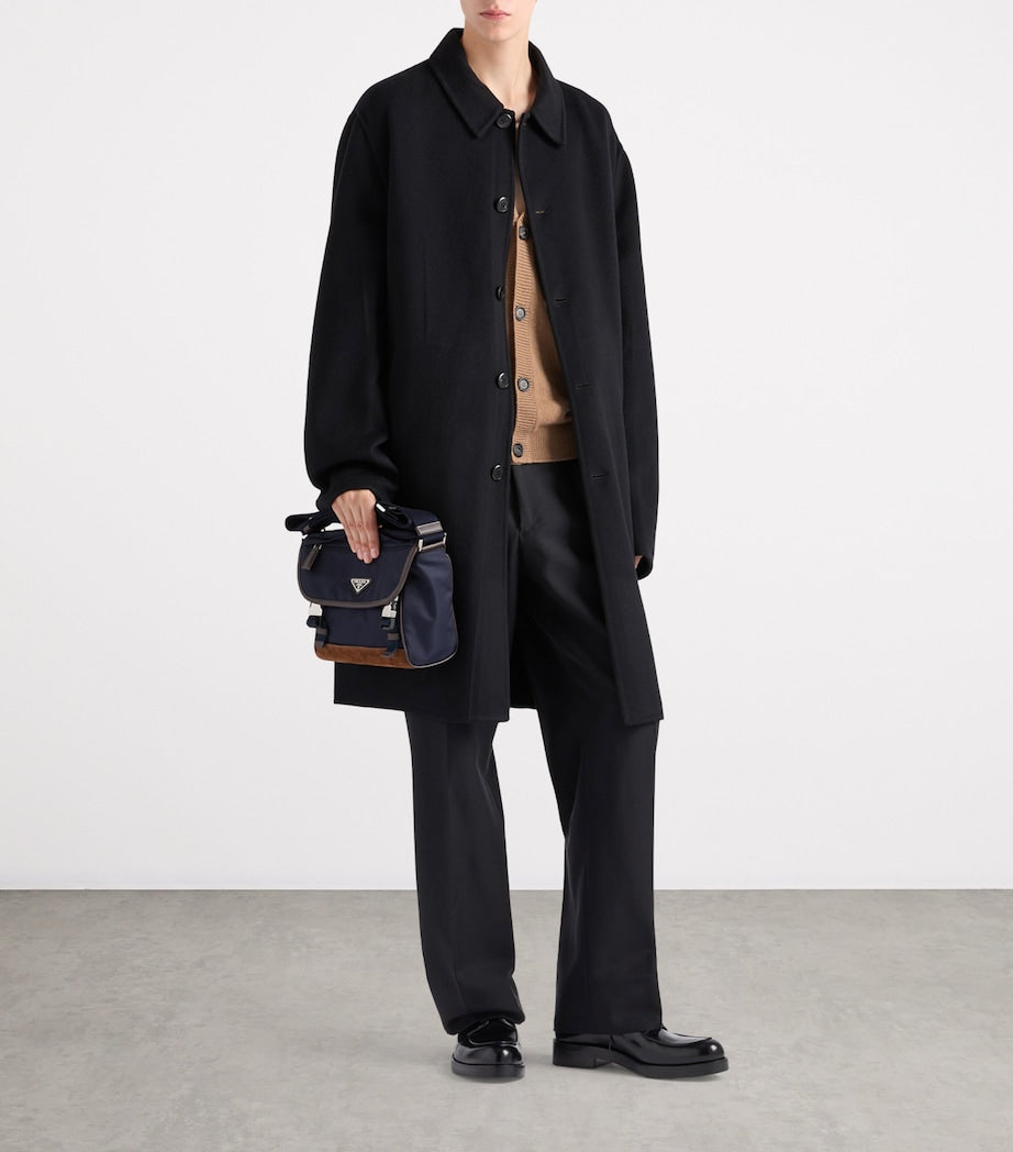 Prada Small Re-Nylon and Leather Messenger Bag