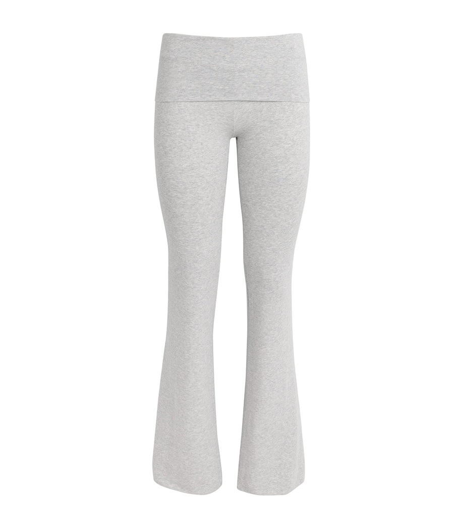 Skims Grey Cotton-Blend Fold-Over Trousers