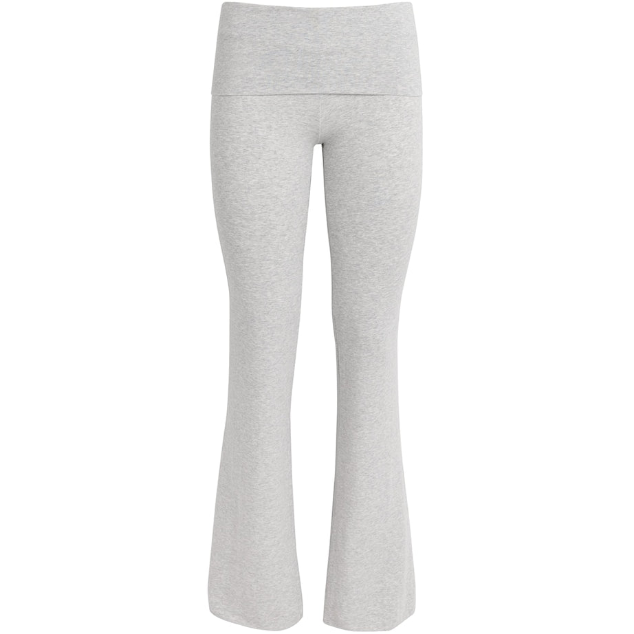 Skims Grey Cotton-Blend Fold-Over Trousers