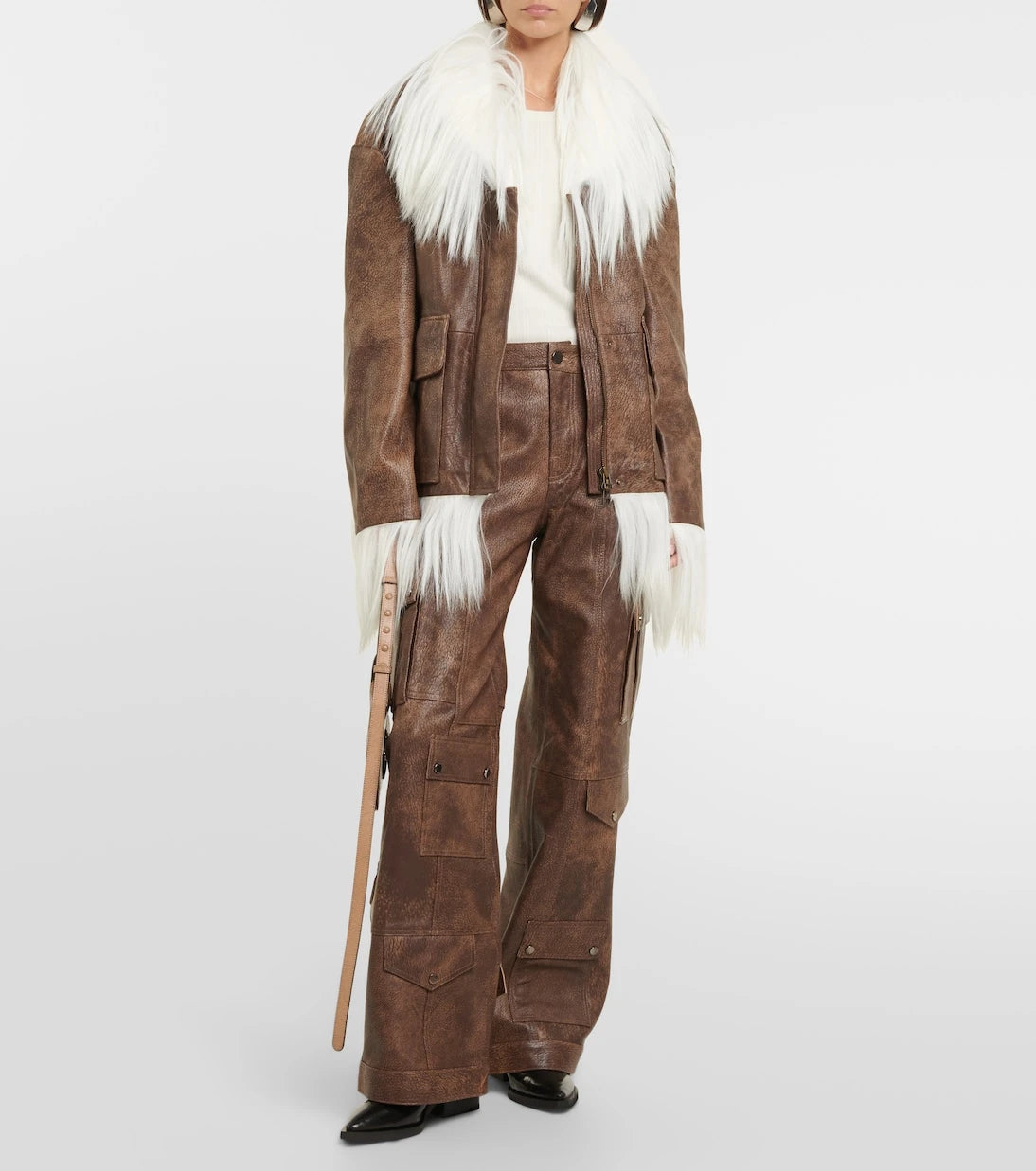 Dodo Bar Or - Yoyo shearling-trimmed leather jacket