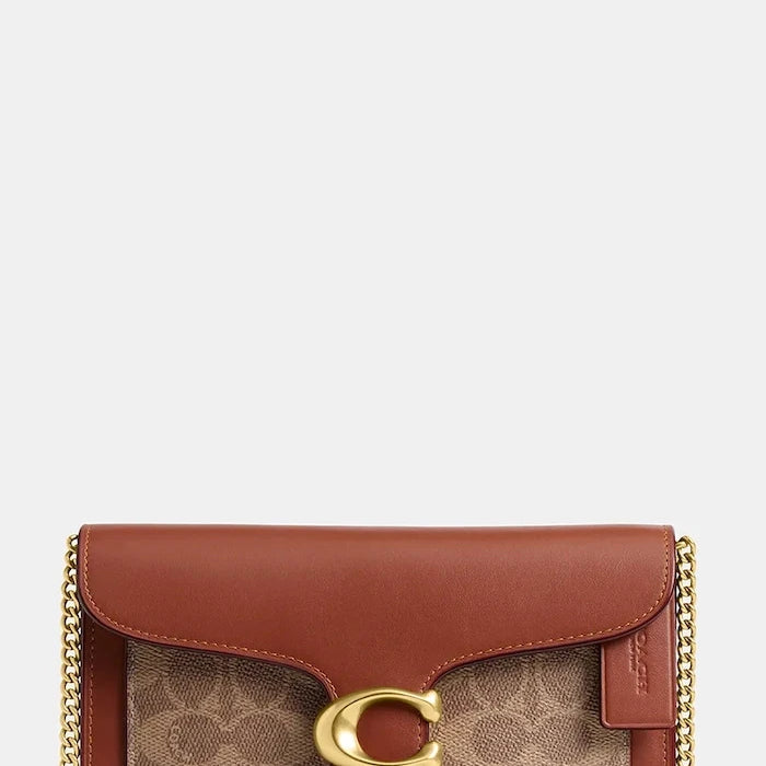 Кожена чанта Coach Tabby Chain Clutch In Signature Canvas