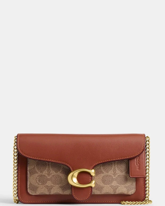 Кожена чанта Coach Tabby Chain Clutch In Signature Canvas