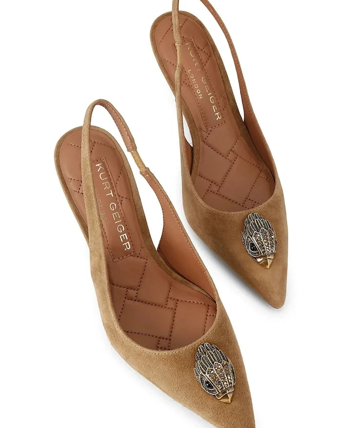 Kurt Geiger London Belgravia Sling 85 Tan Süet Topuklu Ayakkabı