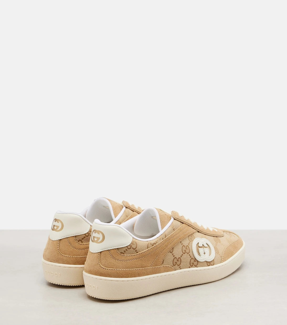 Gucci - G75 GG Canvas suede-trimmed sneakers